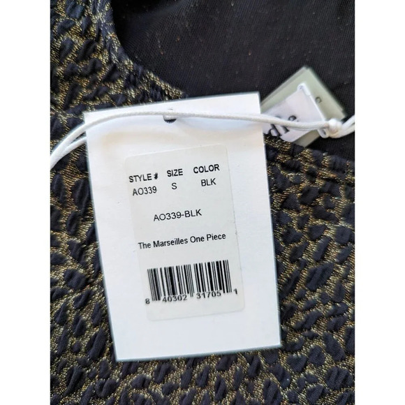 Demi Moore X Andie Swim The Marseilles One Piece Black Lurex Jacquard Size Small - Picture 6 of 8